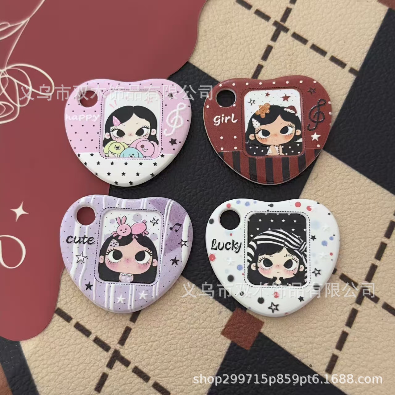 Phone Accessories Hanging - 10 Stück bedruckte Reliefperlen „Little Girl“,