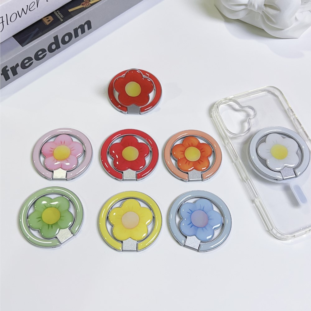 Phone Accessories Useful - Magnetischer, faltbarer Blumen-Handyhalter mit Ständer, Anti-Rutsch-Handygriff,