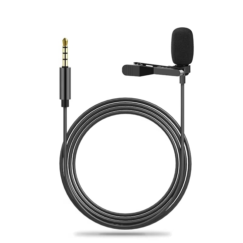 Type C Adapter - Tragbares 1,5 m Lavalier-Mini-Mikrofon, Kondensator-Clip-on-Ansteckmikrofon, kabelgebunden,