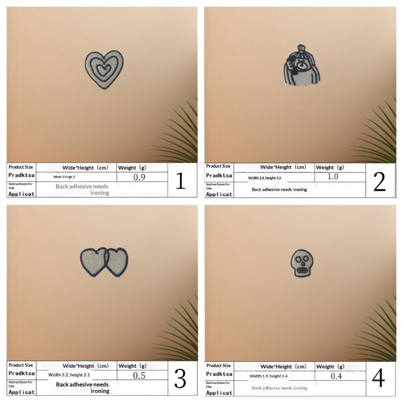 Phone Accessories Repair - 1 Set Herz-Katzen-Totenkopf-Vögel Bestickte Aufnäher für
