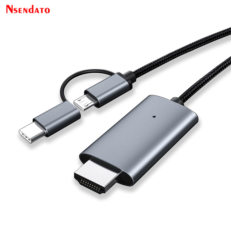 Hdmi Phone Adapter - Mirascreen LD39 Kabelgebundener 1080P HD Micro-USB-Typ-C-TV-Stick-Adapter