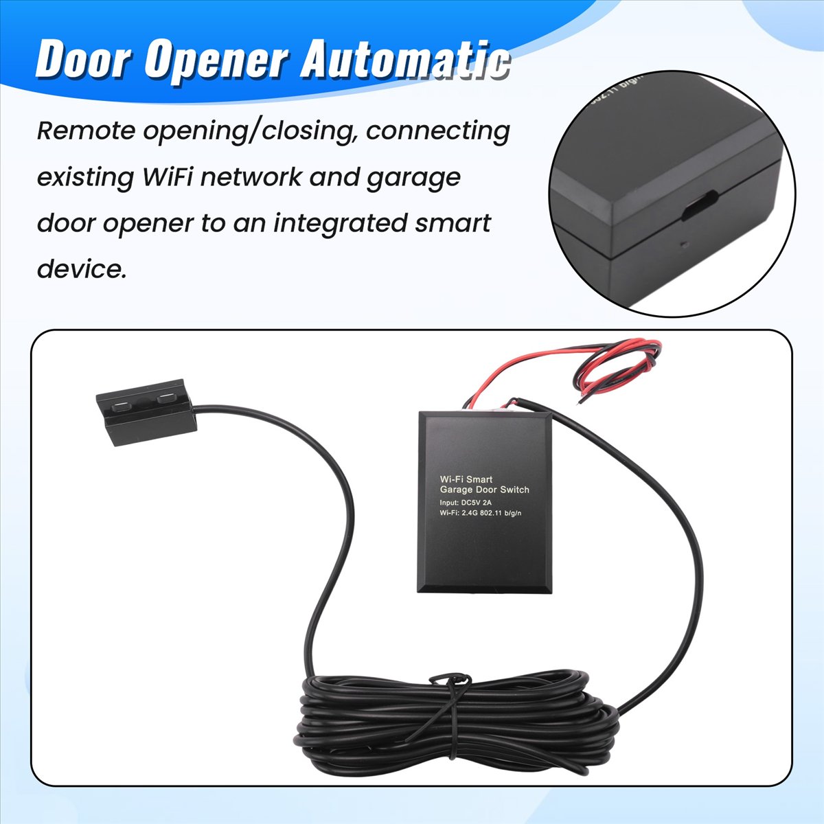 Phone Accessories You Need - Aktiver Smart-Garagentoröffner DC5V mit Mobiltelefon-Fernbedienung, Tuya