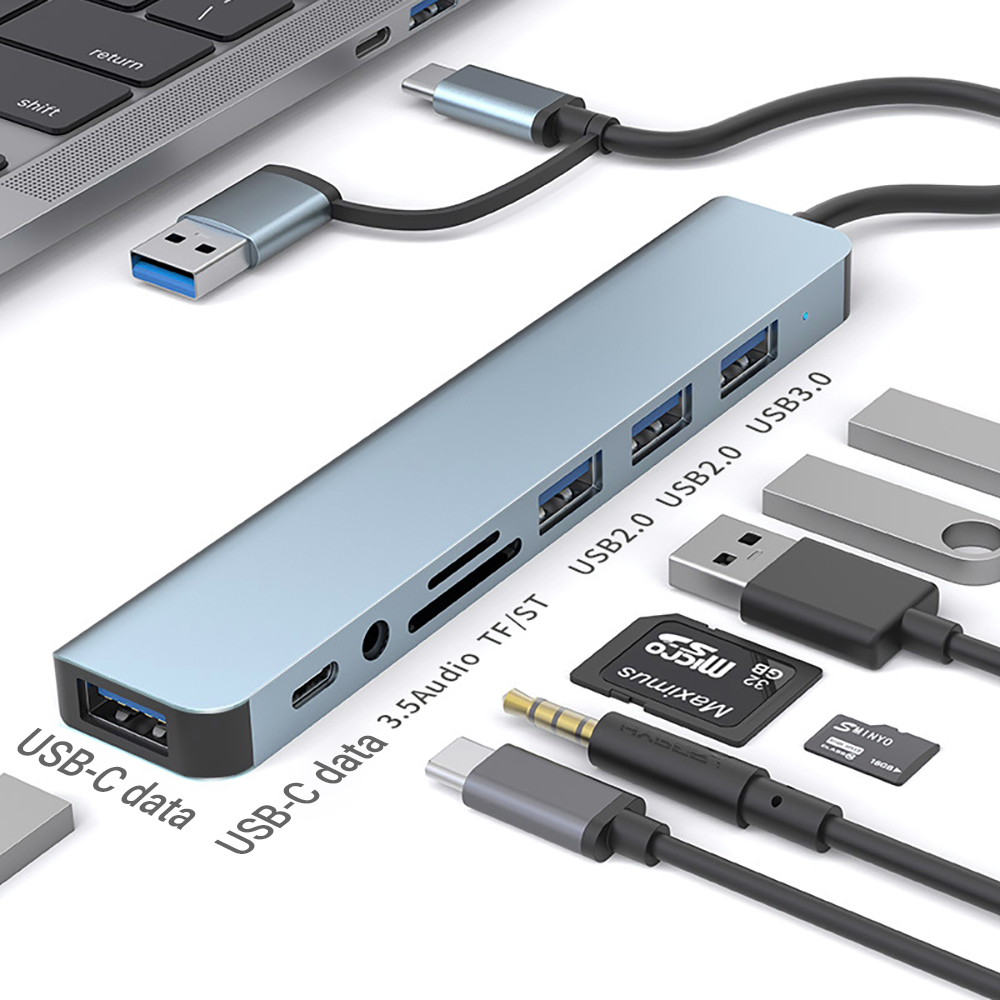 Phone Accessories You Need - 9-in-1 Dual-Head USB-Dockingstation USB-A & USB-C