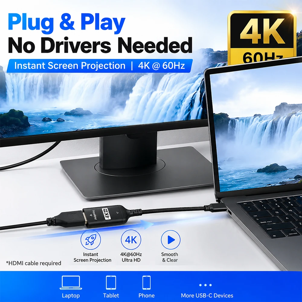 USB-C zu HDMI Adapter 4K@60Hz  – Hdmi Phone Adapter Bewertung und Preis