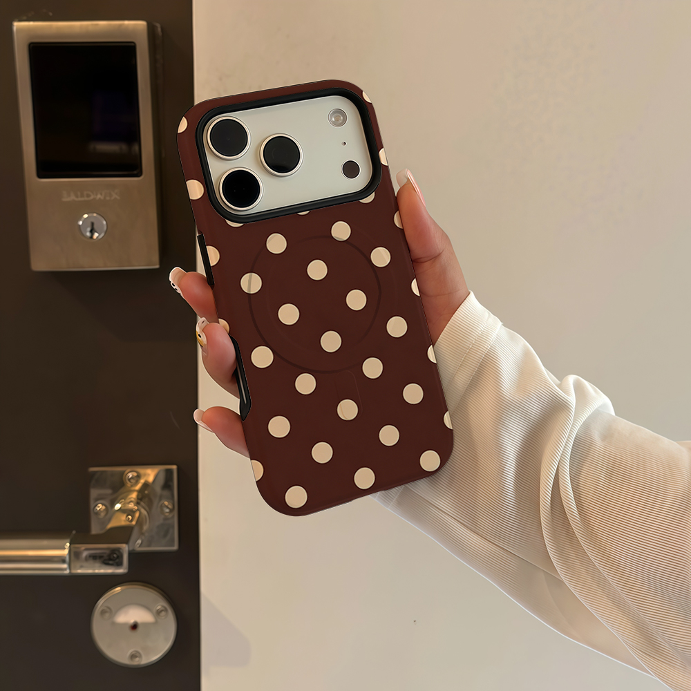 Braun-beige gepunktete Handyhü – Phone Accessories Magnetic Bewertung und Preis