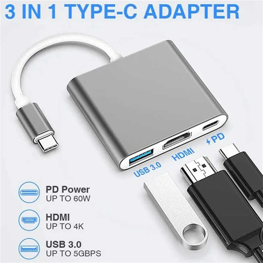 USB-C-Hub 3-in-1 Multiport-Ada – Hdmi Phone Adapter Bewertung und Preis