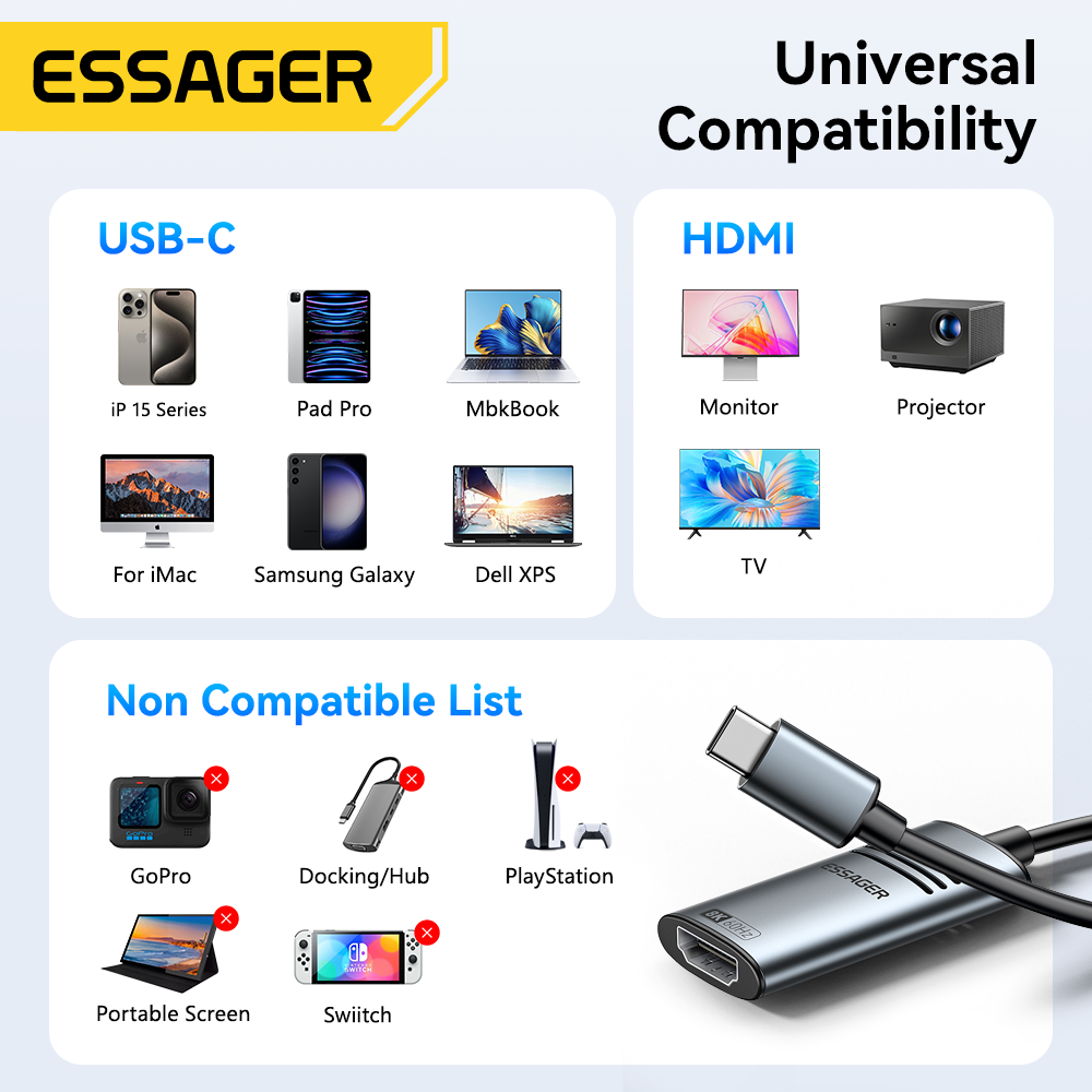 Essager HDMI-zu-USB-Typ-C-Adap – Hdmi Phone Adapter Bewertung und Preis