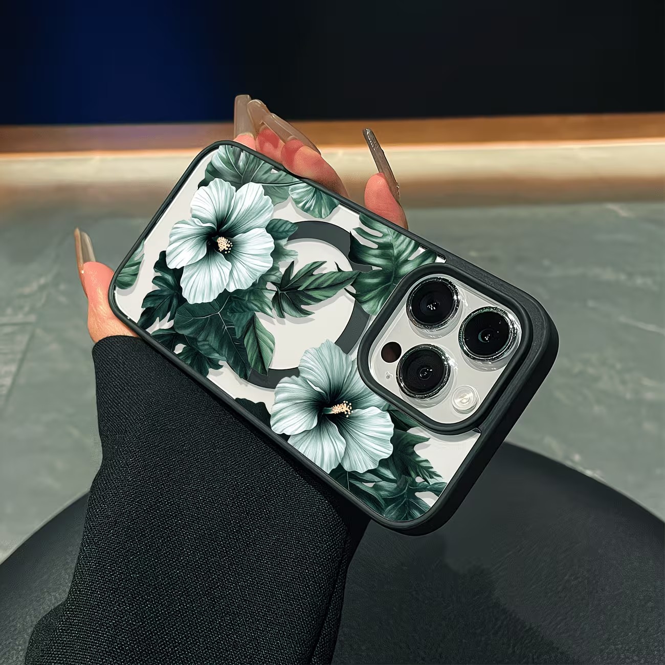 Grüne Blumenmuster Handyhülle  – Phone Accessories Magnetic Bewertung und Preis